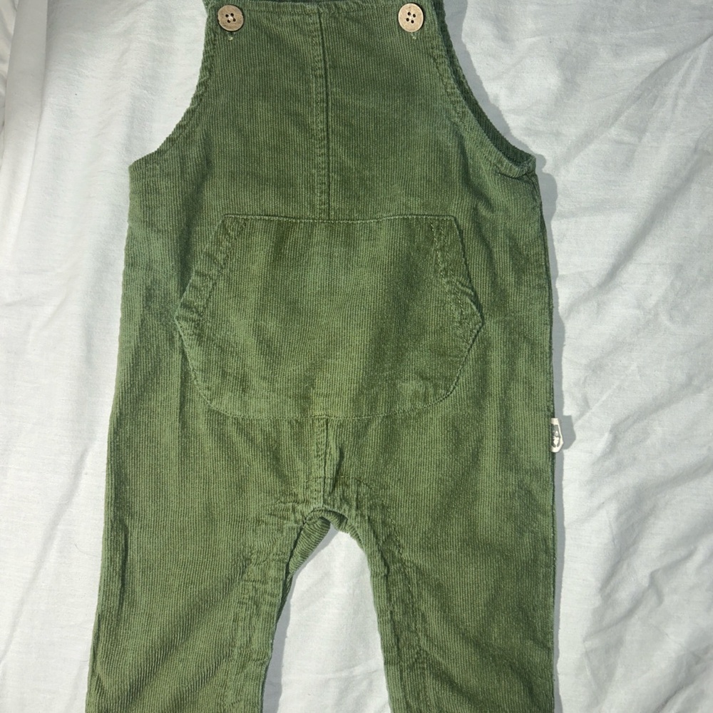 Rabbit & Bear Organic Cotton corduroy overalls 12m green